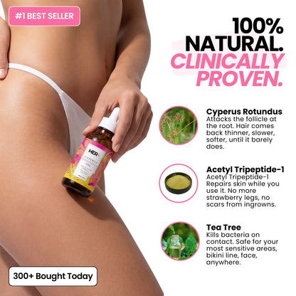 Stop Your Bikini Line, Legs, Chin & Upper Lip Hair from Growing Back, Naturally