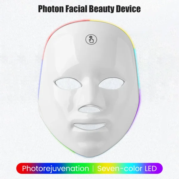 LED Facial Mask Photon Therapy Face Skin Care Mask Skin Rejuvenation + Face Massager EMS Photon Therapy Face Neck Lifting Beauty - Image 2