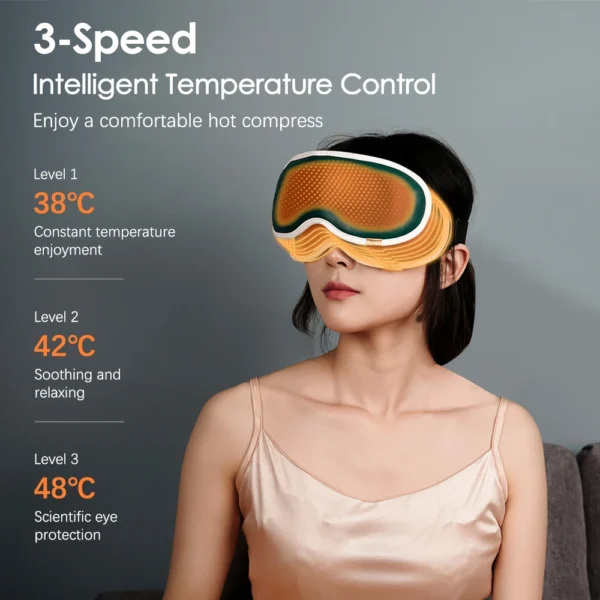 Graphene Eye Massager Wireless Rechargeable Ice & Hot Compress Vibration Massage Eye Mask Eye Care Relieve Tired Eyes Dry - Image 4