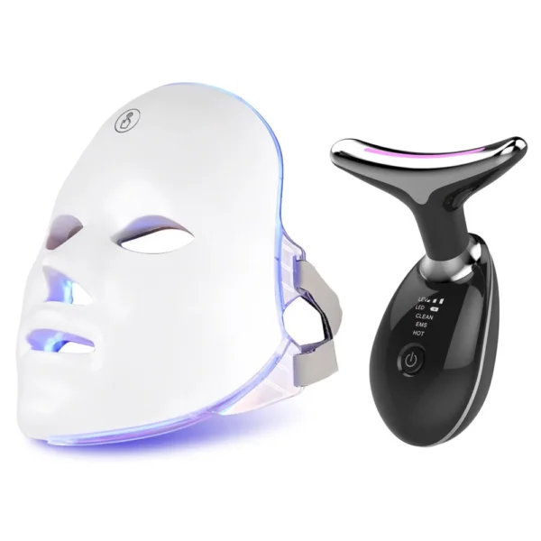 LED Facial Mask Photon Therapy Face Skin Care Mask Skin Rejuvenation + Face Massager EMS Photon Therapy Face Neck Lifting Beauty - Image 8