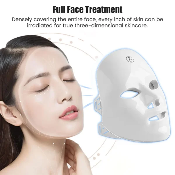 LED Facial Mask Photon Therapy Face Skin Care Mask Skin Rejuvenation + Face Massager EMS Photon Therapy Face Neck Lifting Beauty - Image 3