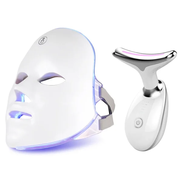 LED Facial Mask Photon Therapy Face Skin Care Mask Skin Rejuvenation + Face Massager EMS Photon Therapy Face Neck Lifting Beauty - Image 7